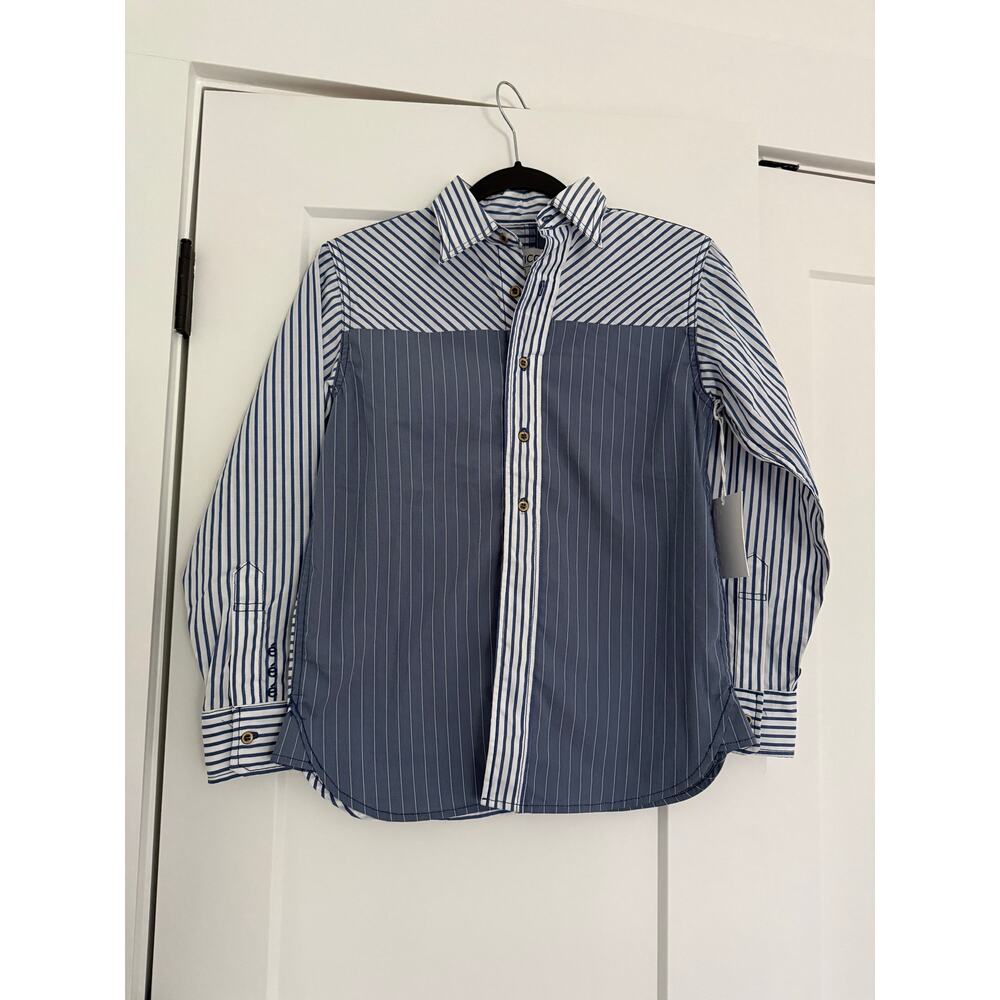 $178 New Etica Striped Button Down - Small - Picture 4 of 9